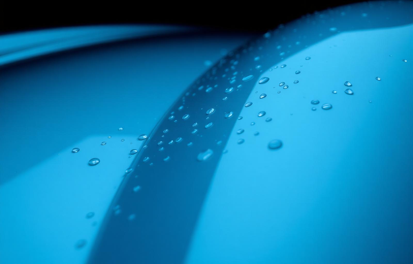 Glossy shine on freshly washed luxury car